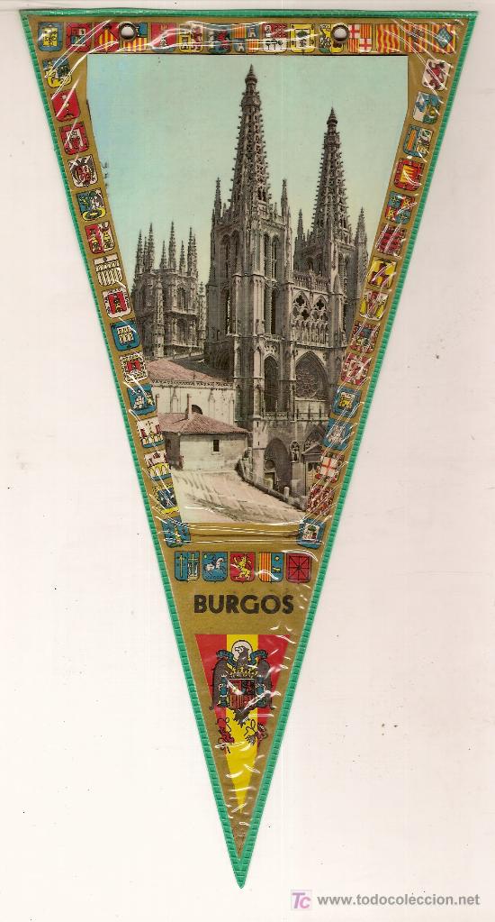 Banderines de colecci&oacute;n: Banderin plastificado Burgos. 28 x 13 cm