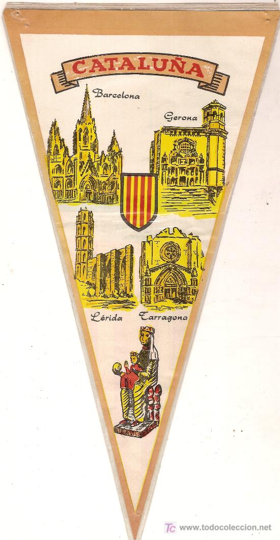 Fanions de collection: Banderin plastificado doble cara 1: catalunya. 2: Santuari Santa maria Queralt. Berga. 28x13cm.