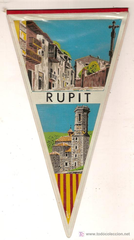 Banderines de colecci&oacute;n: Banderin plastificado Rupit. 28 x 13 cm