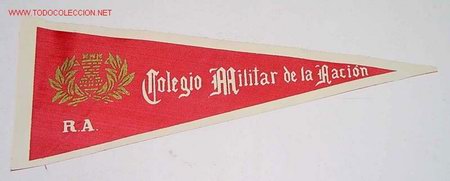 Sammlung von Wimpeln: ANTIGUO BANDERIN DEL COLEGIO MILITAR DE LA NACION - TELA - MIDE 25 CMS