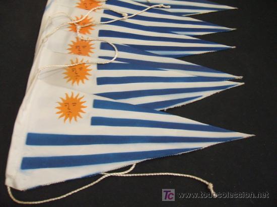 Galhardetes de cole&ccedil;&atilde;o: LOTE 10 BANDERINES DE TELA - URUGUAY -