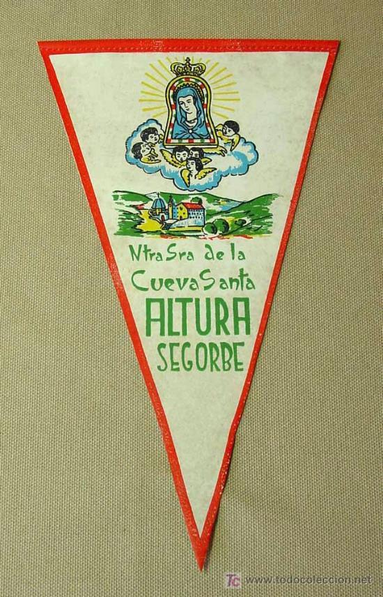 Banderines de colecci&oacute;n: BANDERIN, NUESTRA SE&Ntilde;ORA DE LA CUEVA SANTA, SEGORBE, PLASTICO BLANDO, MEDIDAS: 24 X 14CM.