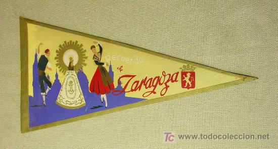 Fanions de collection: BANDERIN, TELA PINTADA, RECUERDO DE ZARAGOZA, MEDIDAS: 28 X 14.5 CM.
