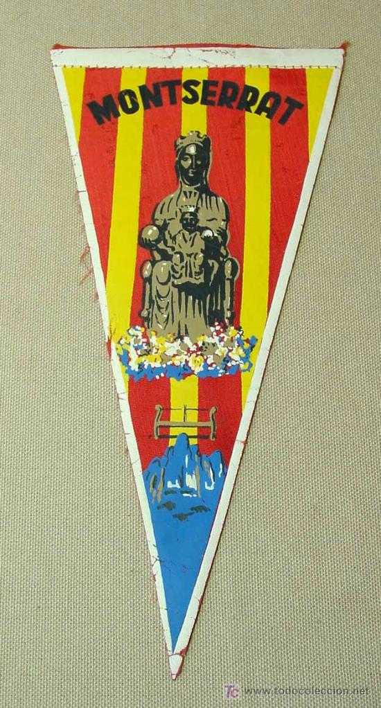 Banderines de colecci&oacute;n: ANTIGUO BANDERIN, MONTSERRAT, N&ordm; 39, TELA, PINTADO,  MEDIDAS: 25.5 X 12.5 CM.