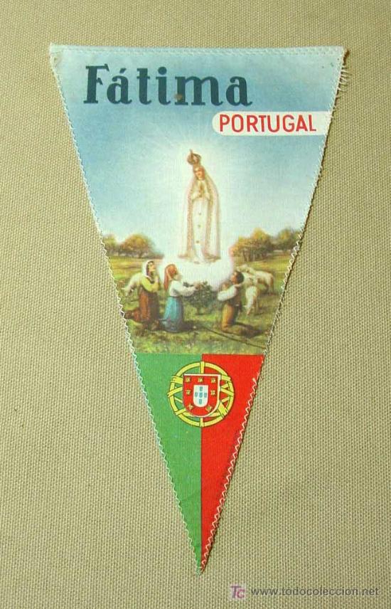 Bandierine di collezione: BANDERIN, FATIMA, PORTUGAL, EXEC. OF ARTISTAS REUNIDOS, MEDIDAS: 21X12.5 CM.