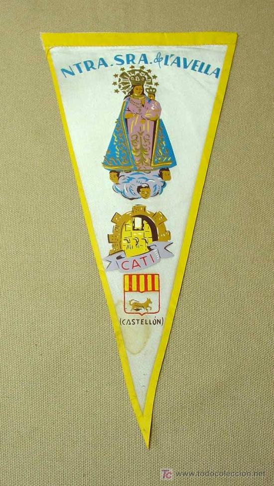 Banderines de colecci&oacute;n: BANDERIN, NUESTRA SE&Ntilde;ORA DE L'AVELLA, CATI, CASTELLON, TELA, MEDIDAS: 28X14 CM