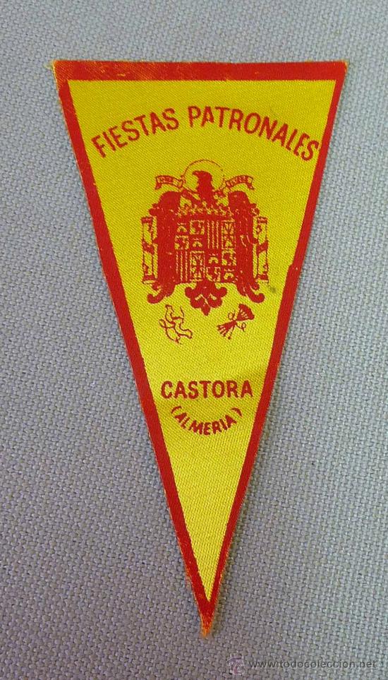 Galhardetes de cole&ccedil;&atilde;o: BANDERIN, FIESTAS PATRONALES DE CASTORA, ALMERIA, 10 X 6 CM