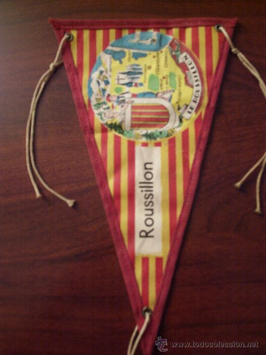 Fanions de collection: BANDERIN ANTIGUO DE PERPIGNAN Y ROUSSILLON EN TELA