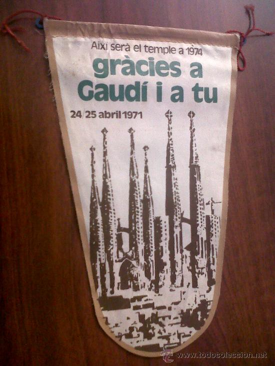 Banderines de colecci&oacute;n: BANDERIN GAUD&Iacute;-SAGRADA FAMILIA-EN CATAL&Aacute;N-1971