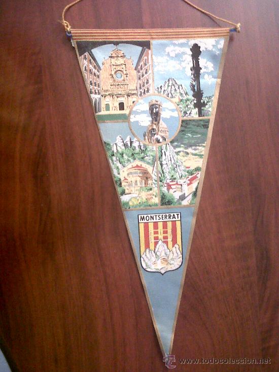 Fanions de collection: BANDERIN DE MONTSERRAT-TELA-MEDIDAS 18X38