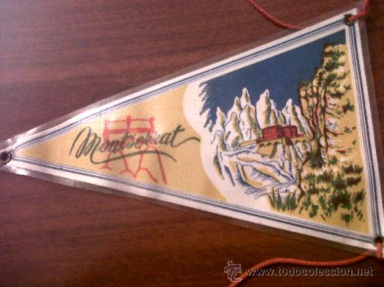 Fanions de collection: ANTIGUO BANDERIN PLASTIFICADO MONTSERRAT 14X23