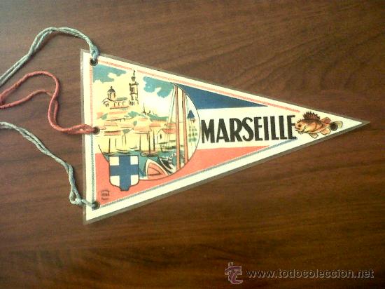 Fanions de collection: BANDERIN MARSEILLE -LE CHATEAU D'IF  PLASTIFICADO 14X23