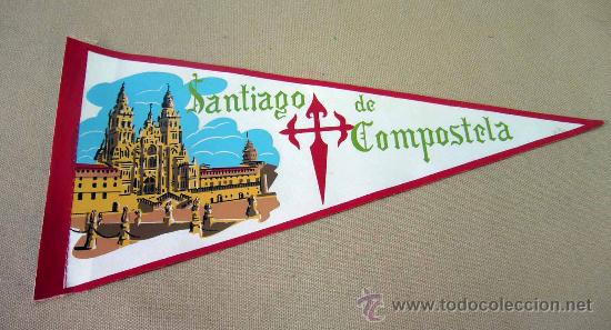Banderines de colecci&oacute;n: BANDERIN, SANTIAGO DE COMPOSTELA, MEDIDAS: 27X14 CM