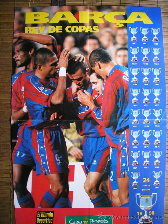 Collection pennants: POSTER BAR&Ccedil;A REY DE COPAS 1998 EL MUNDO DEPORTIVO