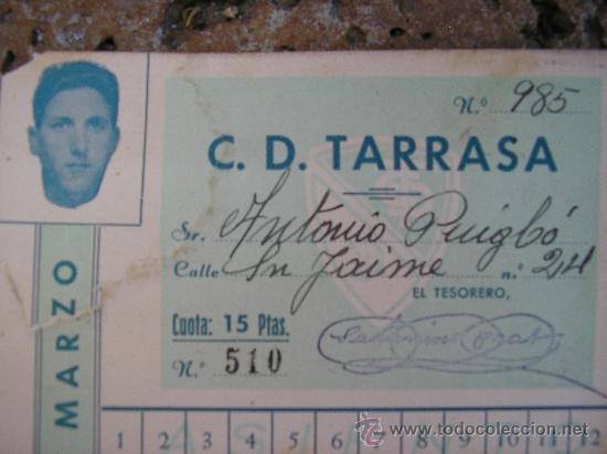 Collection pennants: CARNET DE SOCIO C D TARRASA TERRASSA CLUB DEPORTIVO DE FUTBOL