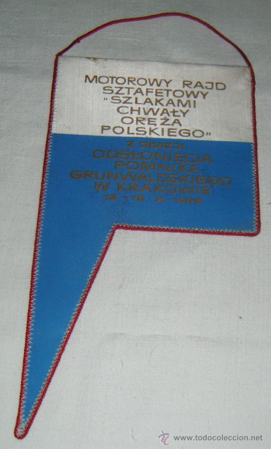Fanions de collection: Banderin del club de tandem ciclismo  de Polonia  patrocinado por el club de Berlin a&ntilde;o 1976
