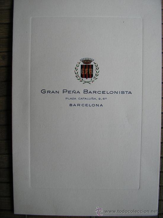 Collection pennants: GRAN PE&Ntilde;A BARCELONISTA BAR&Ccedil;A CENA DEDICADA AL JUGADOR DEL BAR&Ccedil;A JUAN SEGARRA 1959