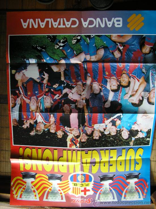 Collection pennants: POSTER GIGANTE BAR&Ccedil;A SUPERCAMPIONS - FC BARCELONA SUPERCAMPEONES - SPORT