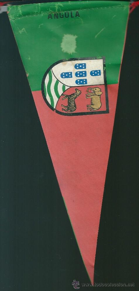 Galhardetes de cole&ccedil;&atilde;o: BANDER&Iacute;N DE ANGOLA. A&Ntilde;OS 60. 21x10 CM- TELA
