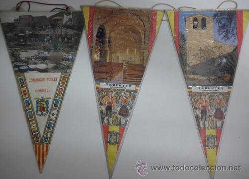 Banderines de colecci&oacute;n: 3 antiguos banderines - 2 de Tabertet y 1 de Ceramicas Poblet de Vendrell - Banderin ABS