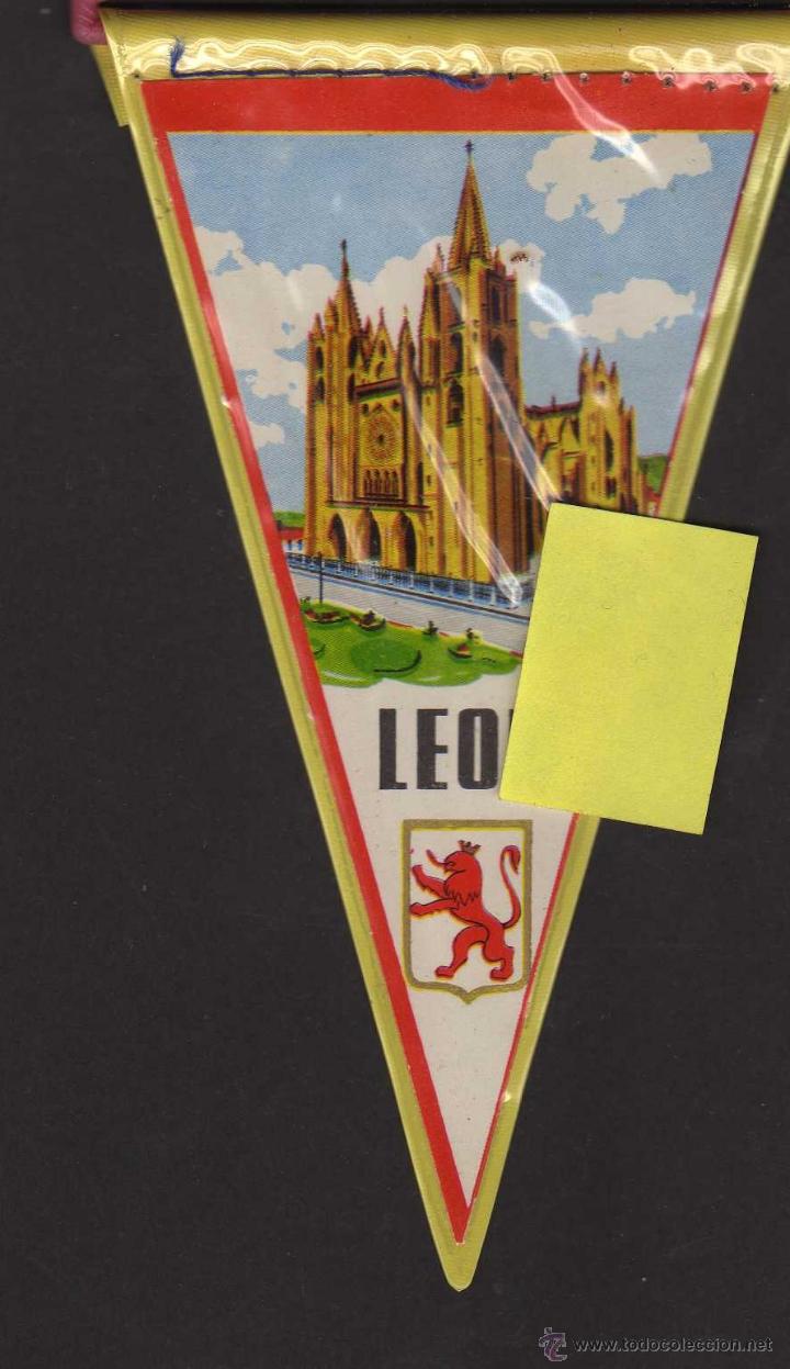 Galhardetes de cole&ccedil;&atilde;o: banderin leon catedral comunidad castilla leon espa&ntilde;a a&ntilde;os 60