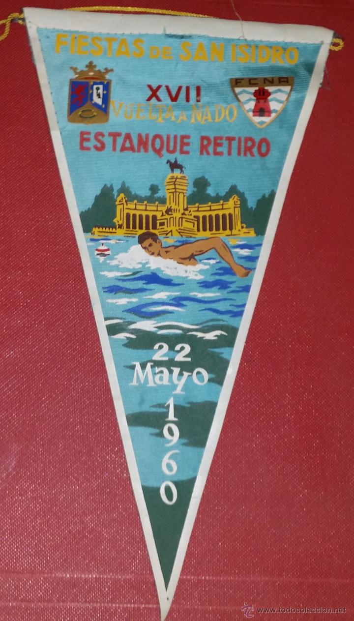 Collection pennants: banderin de los a&ntilde;os 60 dE LA VUELTA A NADO DEL ESTANQUE DEL RETIRO