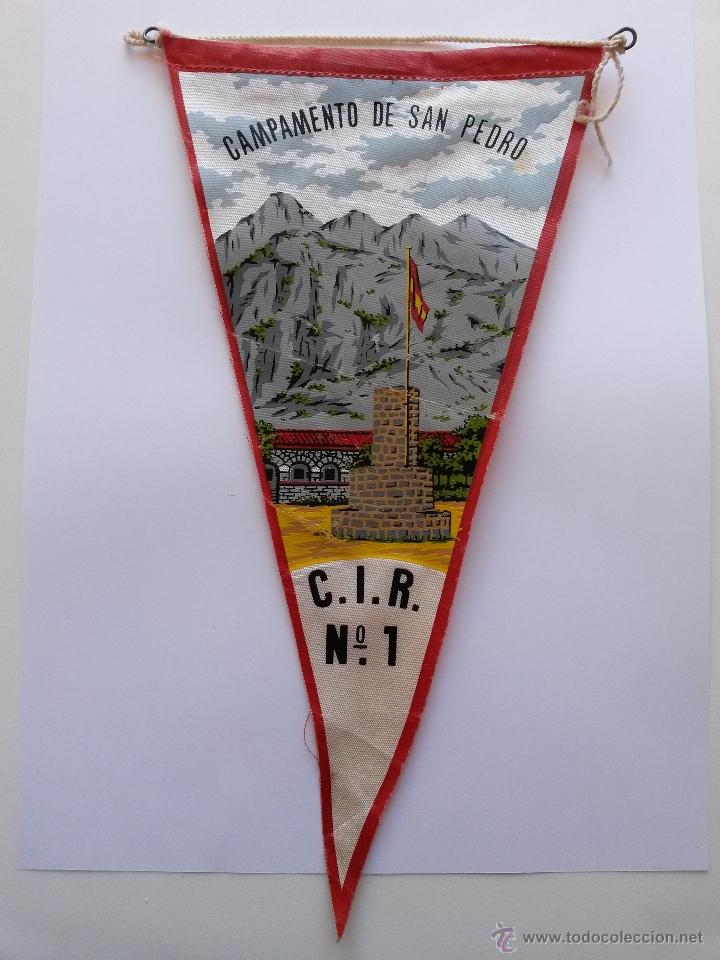 Collection pennants: Banderin campamento de san pedro c. i. r. n&ordm; 1 de 27,5 cms