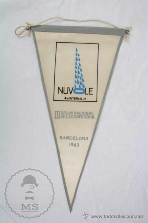Fanions de collection: Bander&iacute;n de Tela, A&ntilde;o 1963 - Nuvole. III Sal&oacute;n Nacional de la Confecci&oacute;n - Medidas 28 x 15 Cm