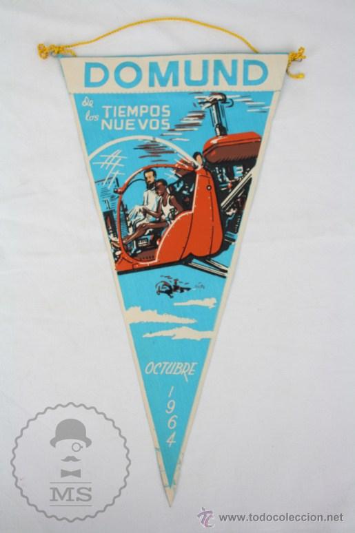 Fanions de collection: Bander&iacute;n de Tela, A&ntilde;o 1964 - Domund de los Tiempos Nuevos - Medidas 26 x 14 Cm