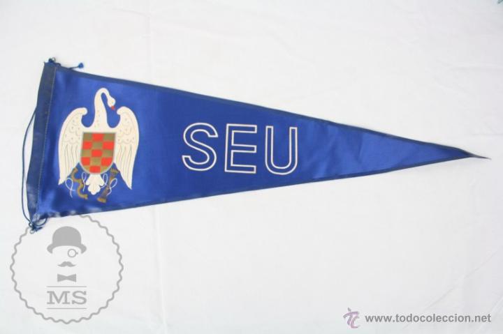 Fanions de collection: Bander&iacute;n de Tela, A&ntilde;os 50 - SEU / Sindicato Espa&ntilde;ol Universitario - Azul A&ntilde;il - Falange
