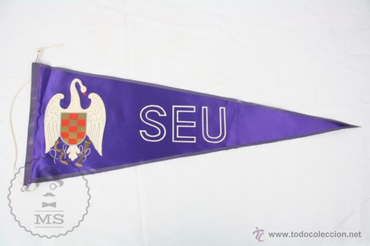 Fanions de collection: Bander&iacute;n de Tela, A&ntilde;os 50 - SEU / Sindicato Espa&ntilde;ol Universitario - Morado - Falange