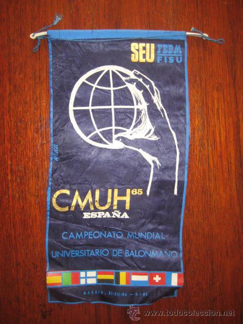 Sammlung von Wimpeln: CAMPEONATO MUNDIAL UNIVERSITARIO DE BALONMANO. SEU 1965. ENVIO INCLUIDO.