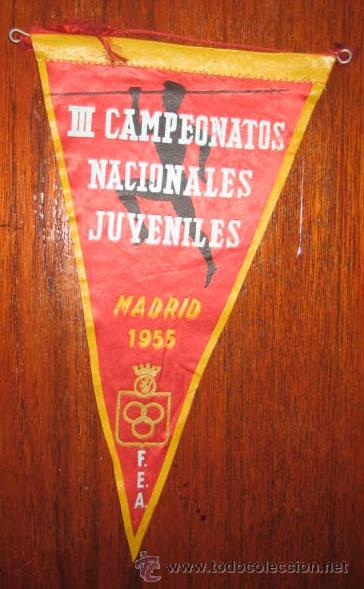 Sammlung von Wimpeln: CAMPEONATOS NACIONALES JUVENILES. MADRID 1955.. ENVIO INCLUIDO.