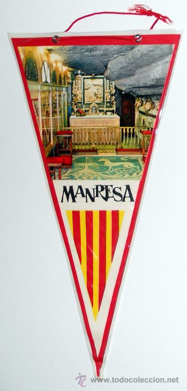 Sammlung von Wimpeln: BANDERIN ANTIGUO PLASTIFICADO. MANRESA. CATALU&Ntilde;A. TURISMO VINTAGE.