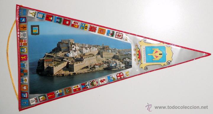 Sammlung von Wimpeln: BANDERIN ANTIGUO PLASTIFICADO. PE&Ntilde;&Iacute;SCOLA. CASTELLON. CASTILLO PAPA LUNA. TURISMO VINTAGE.