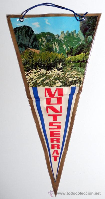 Sammlung von Wimpeln: BANDERIN ANTIGUO PLASTIFICADO. MONTSERRAT. BARCELONA. TURISMO VINTAGE.