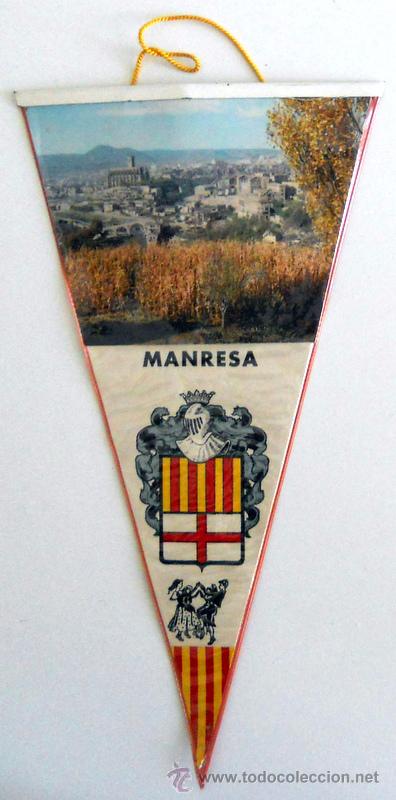 Sammlung von Wimpeln: BANDERIN ANTIGUO PLASTIFICADO. MANRESA. CATALU&Ntilde;A. TURISMO VINTAGE.