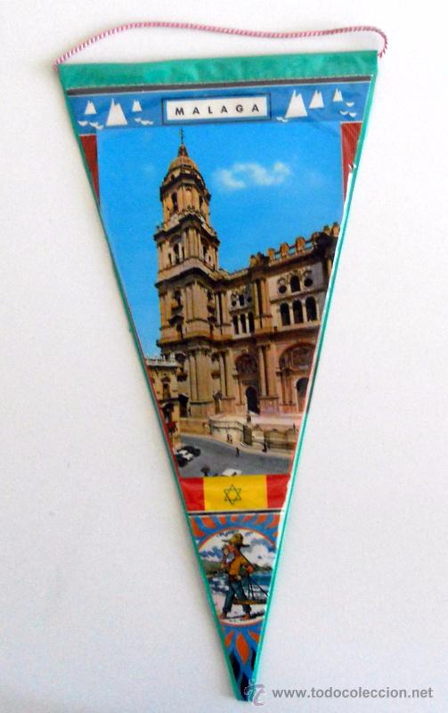 Sammlung von Wimpeln: BANDERIN ANTIGUO PLASTIFICADO. MALAGA. ANDALUCIA. TURISMO VINTAGE.