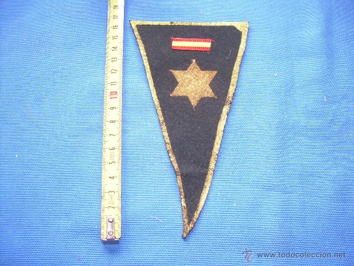 Collection pennants: PEQUE&Ntilde;O BANDERIN DE FABRICACION CASERA CON ESTRELLA DE ALFEREZ Y BANDERA DE ESPA&Ntilde;A