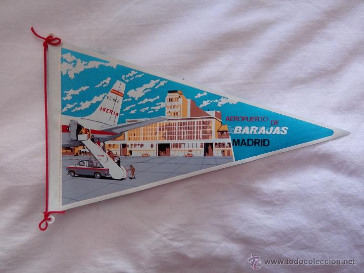 Sammlung von Wimpeln: BANDERIN PUBLICITARIO DE IBERIA - CIRCA 1960 - AEROPUERTO DE BARAJAS MADRID