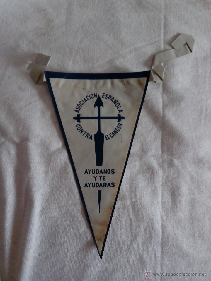 Collection pennants: BANDER&Iacute;N ASOCIACI&Oacute;N ESPA&Ntilde;OLA CONTRA EL C&Aacute;NCER (GRIS-AZUL)