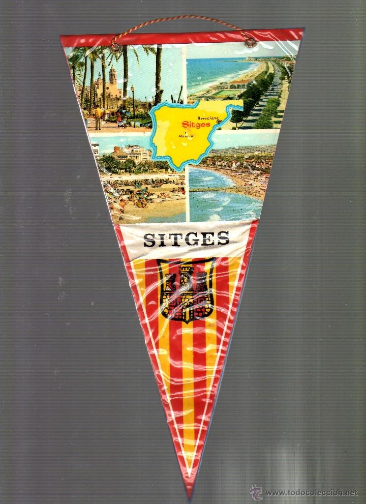 Fanions de collection: BANDER&Iacute;N PLASTIFICADO DE SITGES - BARCELONA -
