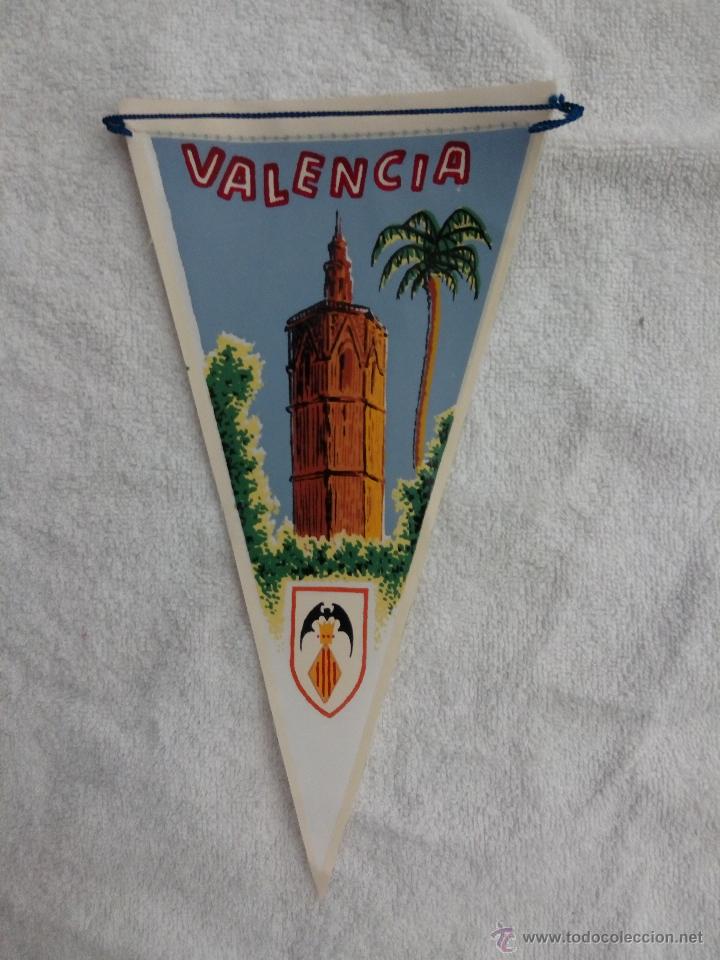 Collection pennants: BANDER&Iacute;N LONA VALENCIA TORRE DEL MICALET CON PALMERA A&Ntilde;OS 60