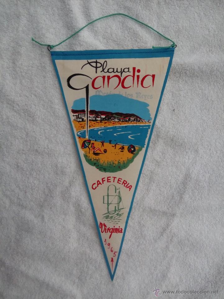 Collection pennants: BANDER&Iacute;N LONA PUBLICITARIO MES&Oacute;N DE LOS REYES Y CAFETERIA VIRGINIA PLAYA DE GAND&Iacute;A A&Ntilde;OS 60