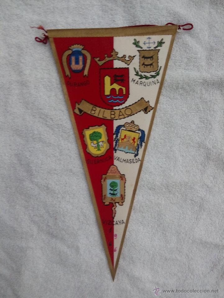 Collection pennants: BANDER&Iacute;N LONA BILBAO (DURANGO, MARQUINA, GUERNICA, VALMASEDA Y VIZCAYA) A&Ntilde;OS 60
