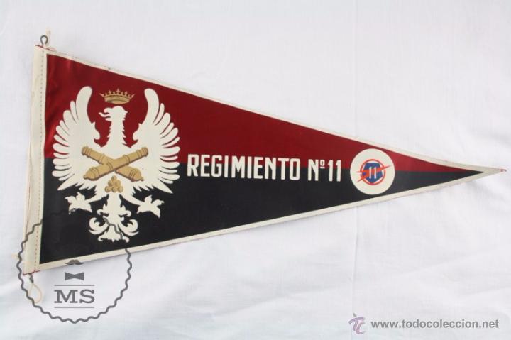 Collection pennants: Bander&iacute;n de Tela - Militar / Ej&eacute;rcito - Regimiento N&ordm; 11 - Medidas 37,5 x 17,5 Cm