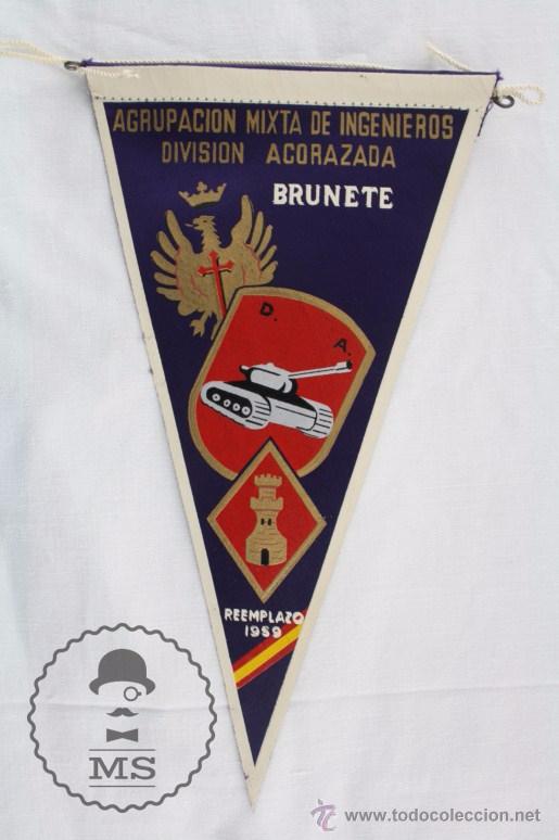 Collection pennants: Bander&iacute;n de Tela - Agrupaci&oacute;n Mixta Ingenieros Divisi&oacute;n Acorazada. Brunete - Reemplazo 1959
