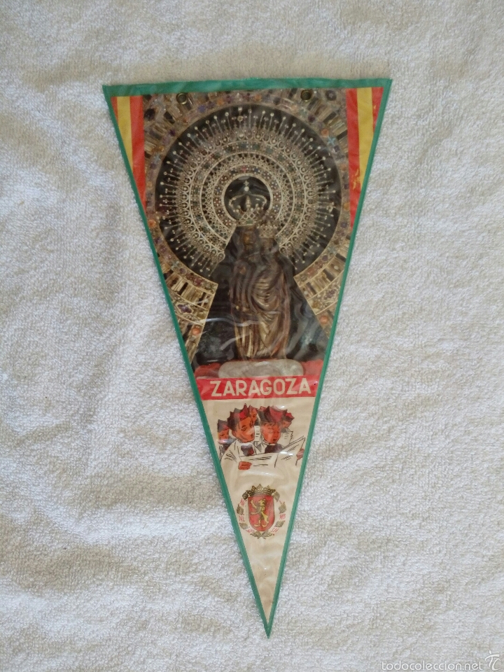 Collection pennants: BANDER&Iacute;N PLASTIFICADO VIRGEN ZARAGOZA A&Ntilde;OS 60