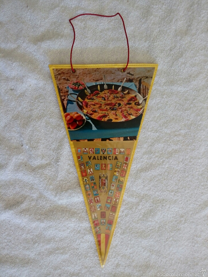 Collection pennants: BANDER&Iacute;N PLASTIFICADO PAELLA VALENCIA A&Ntilde;OS 60