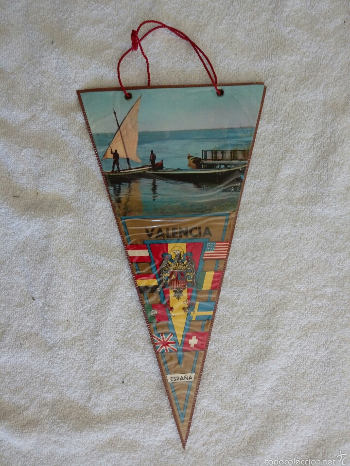 Sammlung von Wimpeln: BANDER&Iacute;N PLASTIFICADO ALBUFERA VALENCIA A&Ntilde;OS 60